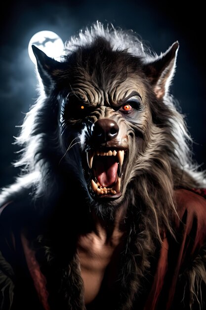 Portrait of a werewolf Halloween concept