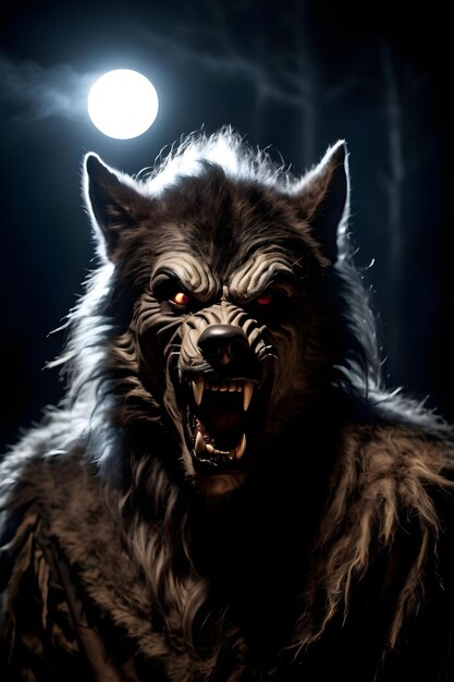 Portrait of a werewolf Halloween concept