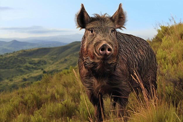 Portrait of a wild boar Sus scrofa