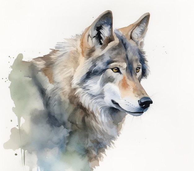 Portrait of a wolf in the winter generate ai