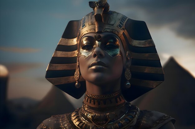 Portrait of a woman of ancient Egypt Generative AI 1