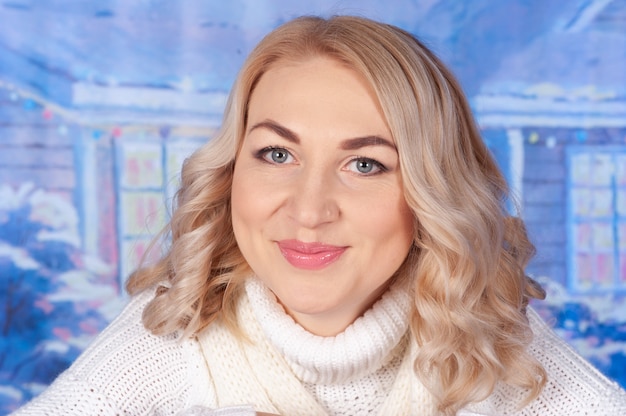 Portrait of a woman celebrating christmas