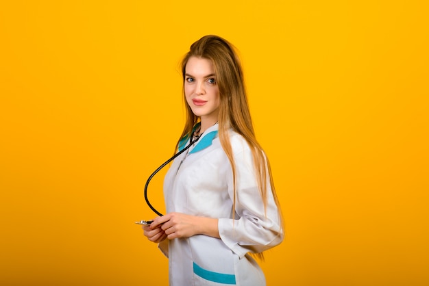 Portrait of woman doctor with stethoscope