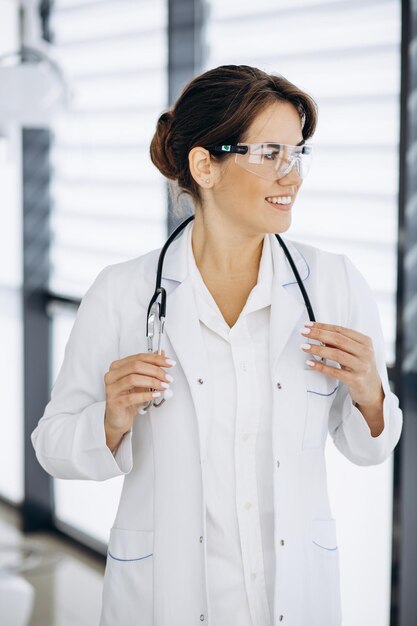 Portrait of woman doctor with stethoscope