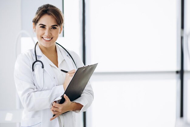 Portrait of woman doctor with stethoscope