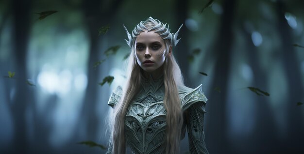 Photo portrait of a woman in a dress portrait of a woman photo of elven girl