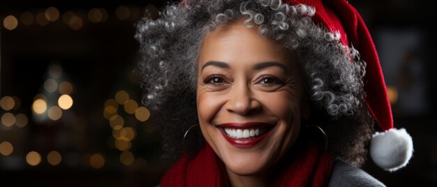 Photo portrait of a woman during christmas generative ai