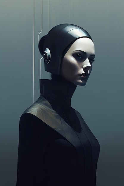 A portrait of a woman from the movie star trek.