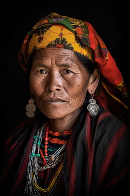 Portrait of a woman from the toba tribe