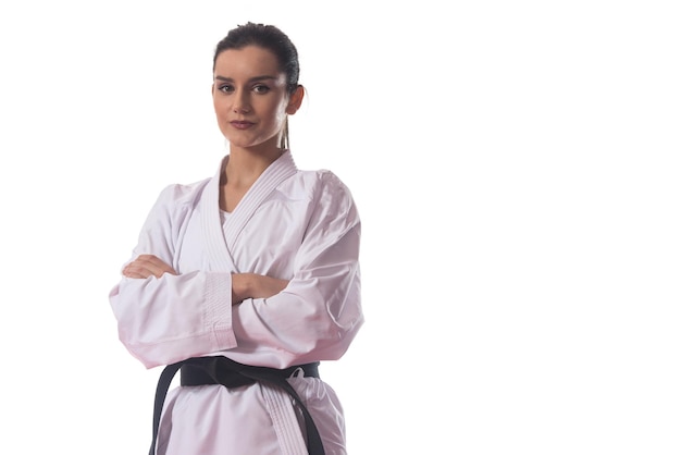 Portrait of a Woman In Kimono White Background