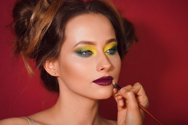 portrait woman at make up salon