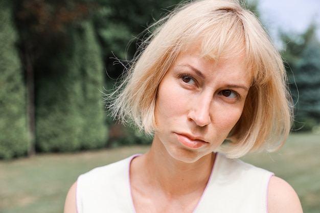 Portrait of a woman in nature