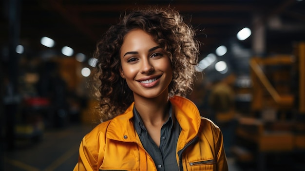 Portrait of a woman in a night city