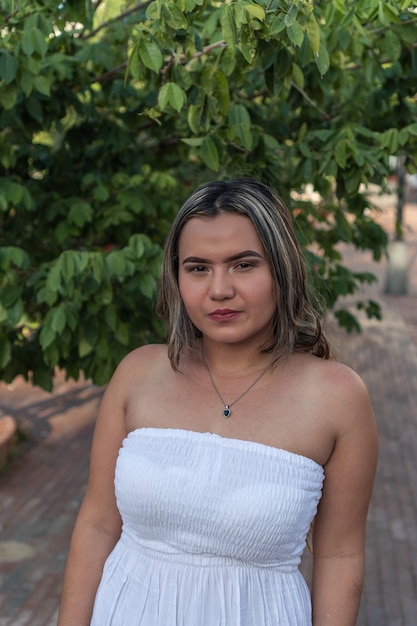 Portrait of a woman in an outdoor environment