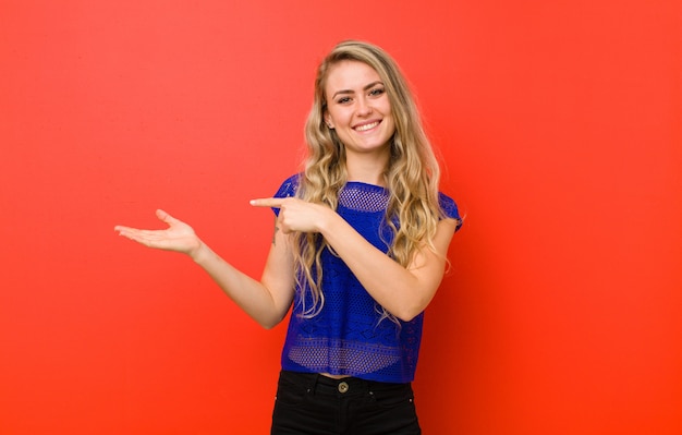 portrait of a woman on a red background