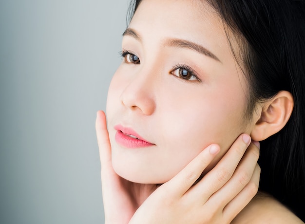 Portrait of woman skin beauty and health, for spa products and make up.