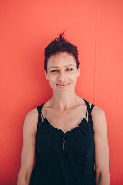 Portrait of woman standing in the shade at the ferry