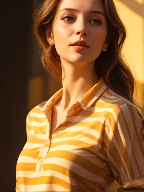 portrait of a woman in a striped shirt