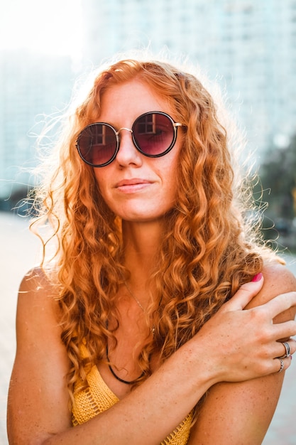 Portrait of a woman in sunglasses