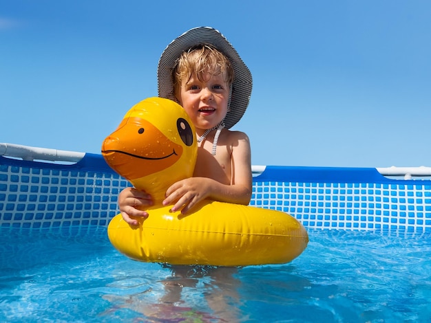 Portrait of woman swimming in pool