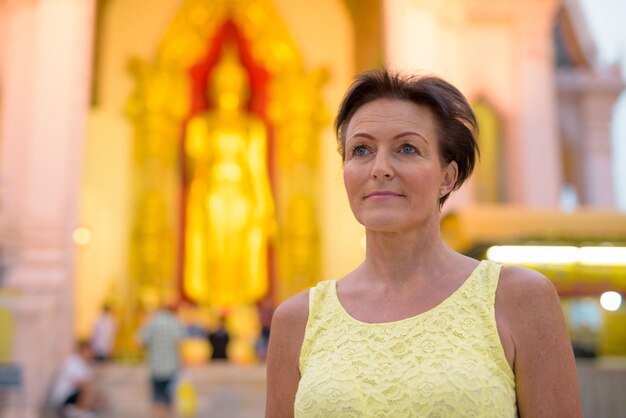 Portrait of woman in temple