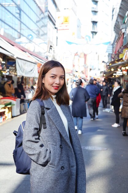 Portrait woman tourist