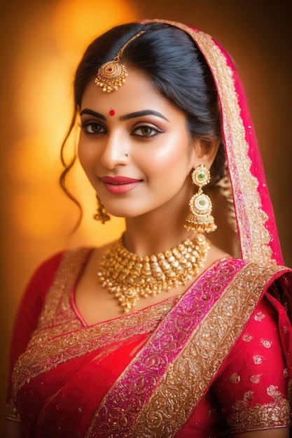 Portrait of a woman in a traditional indian outfit