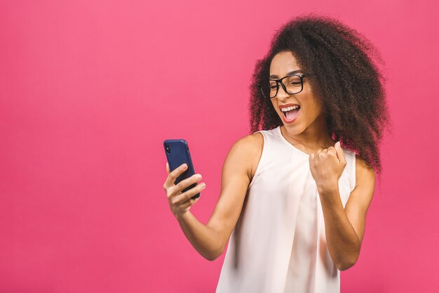 Portrait woman using phone