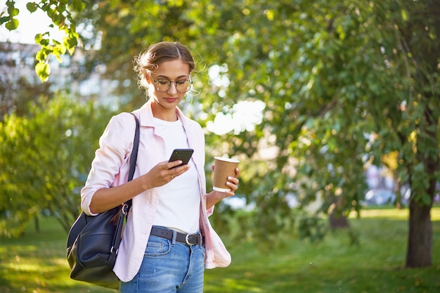 Portrait woman using phone