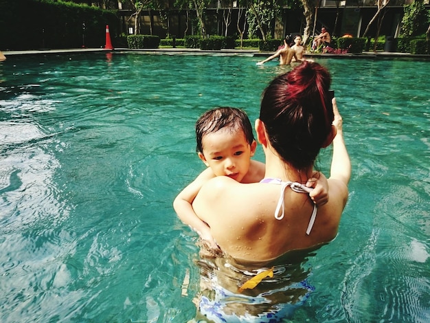 Portrait of woman in water