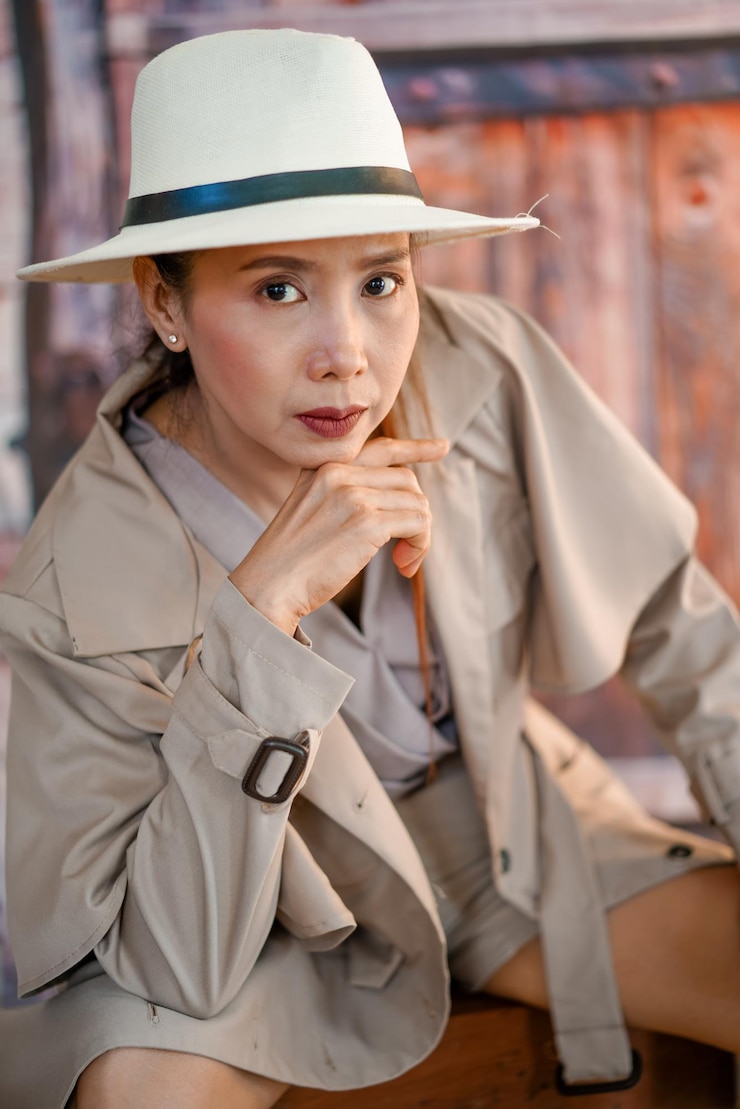 Photo 戴帽子的女人肖像