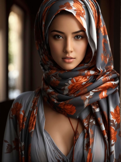 Portrait of a Woman Wearing a Hijab