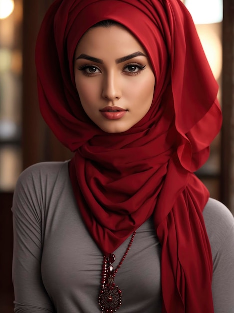 Portrait of a Woman Wearing a Hijab