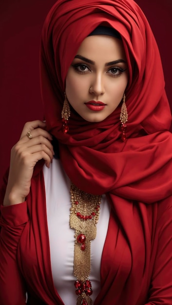 Portrait of a Woman Wearing a Hijab