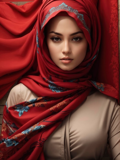 Portrait of a Woman Wearing a Hijab