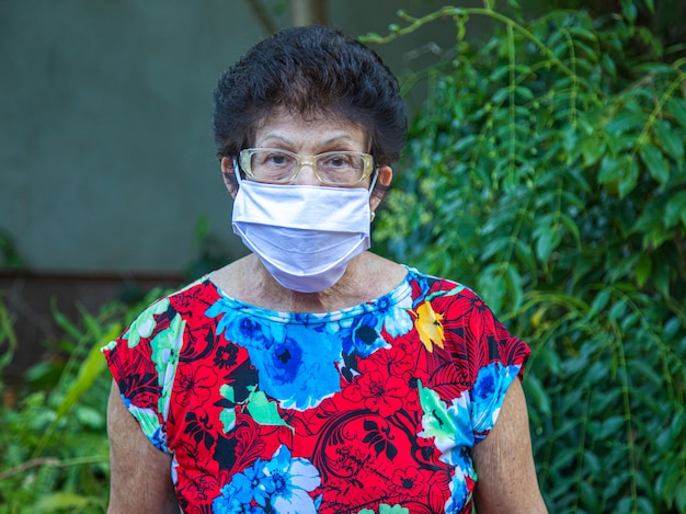 Portrait of a woman wearing a medical mask