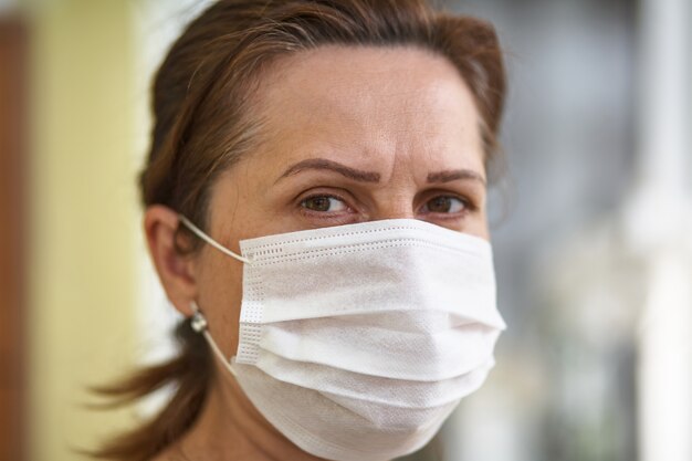 portrait of a woman wearing surgical mask