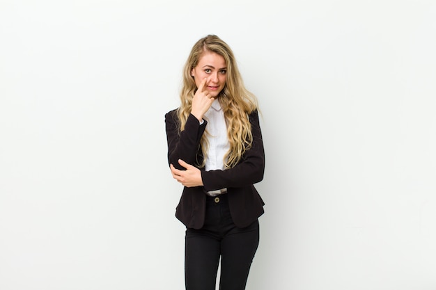 portrait of a woman on a white background