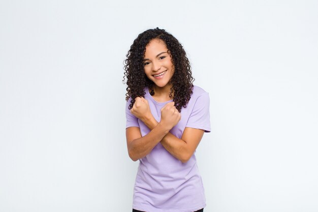 portrait of a woman on a white background