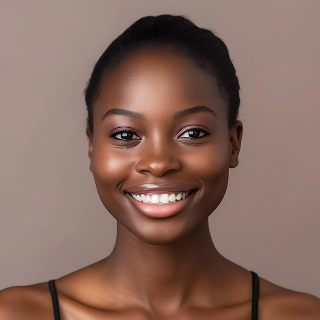 Portrait of a woman with beautiful wellgroomed skin Image generated by AI