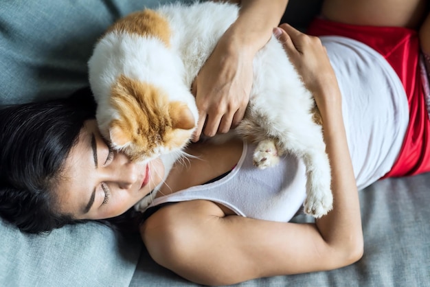 Portrait of woman with dog