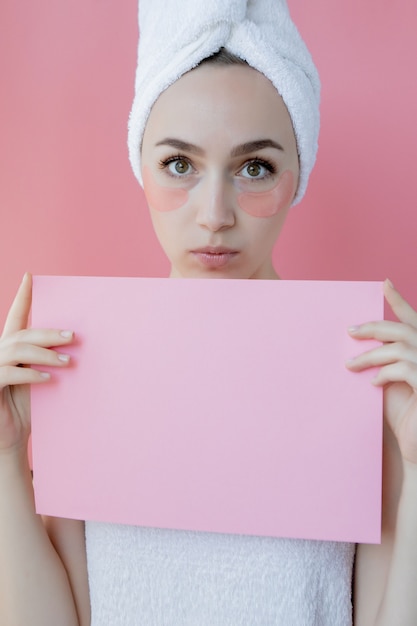 Portrait of a woman with eye patches