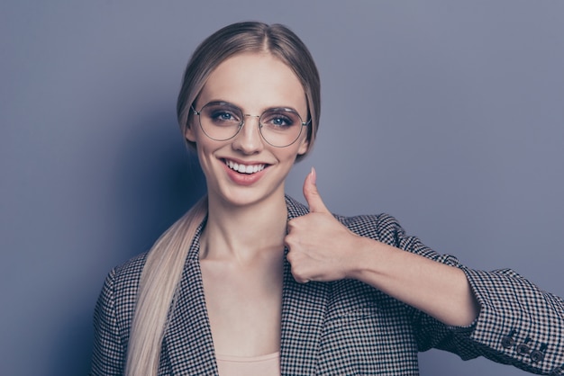 portrait woman with glasses