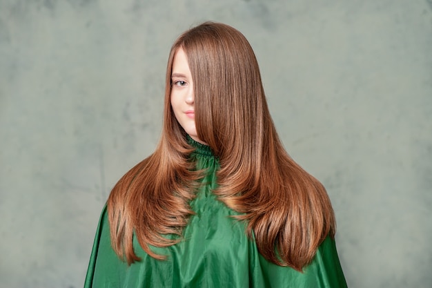 Portrait of woman with hairstyle.