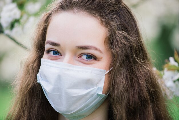 portrait woman with mask