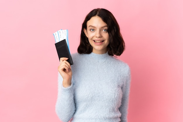 portrait woman with passport