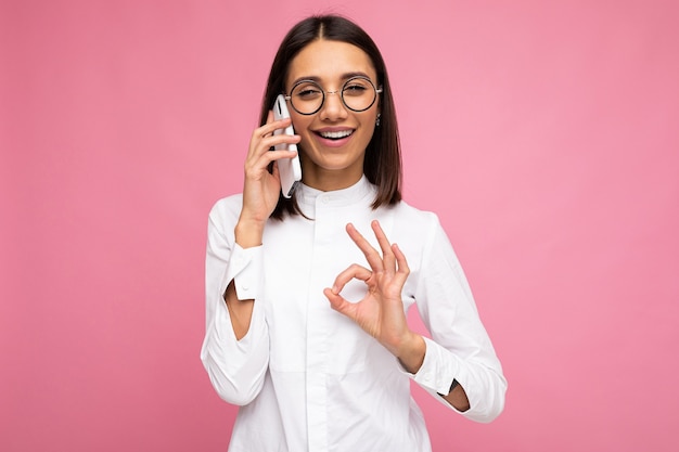 portrait woman with phone