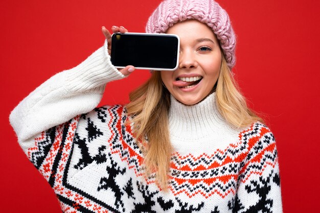 portrait woman with phone