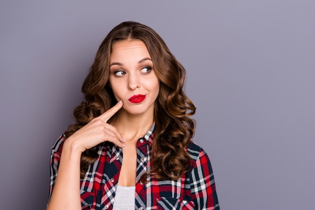 portrait woman with red lips