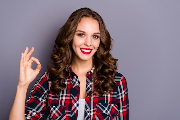 portrait woman with red lips